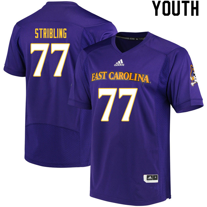 Youth #77 Walt Stribling ECU Pirates College Football Jerseys Sale-Purple